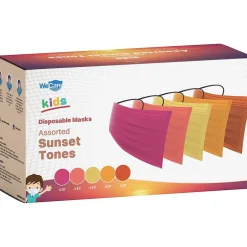 Masks<WeCare Disposable Face Masks, Kids, Assorted Sunset Tones, 50/Pack (WMN100137)
