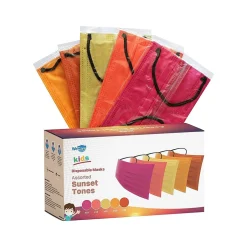 Masks<WeCare Disposable Face Masks, Kids, Assorted Sunset Tones, 50/Pack (WMN100137)