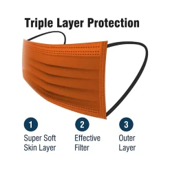 Masks<WeCare Disposable Face Masks, Kids, Assorted Sunset Tones, 50/Pack (WMN100137)