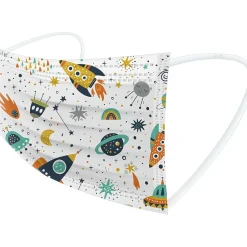 Masks<WeCare Disposable Face Masks, Kids, Assorted Planets Print, 50/Pack (WMN100129)