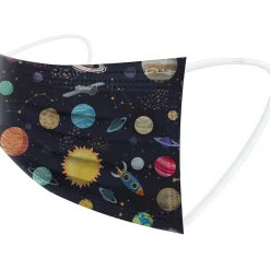 Masks<WeCare Disposable Face Masks, Kids, Assorted Planets Print, 50/Pack (WMN100129)