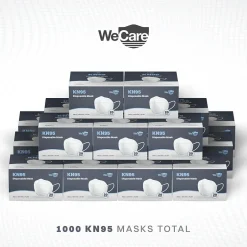 WeCare Disposable KN95 Face Mask, Adult, White, 20 Masks/Box, 50 Boxes/Pack (TBN202737)