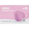WeCare Disposable KN95 Face Mask, Adult, Pink, 20/Pack (WCKN109)