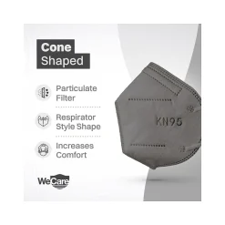Masks<WeCare Disposable KN95 Face Mask, Adult, Dark Gray, 20 Masks/Box, 50 Boxes/Pack (TBN203231)