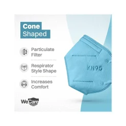 WeCare Disposable KN95 Face Mask, Adult, Blue, 20/Pack (WCKN97)