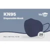 WeCare Disposable KN95 Face Mask, Adult, Navy, 20/Pack (WCKN106)