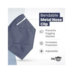 WeCare Disposable KN95 Face Mask, Adult, Navy, 20/Pack (WCKN106)