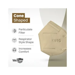 Masks<WeCare Earth Tones Disposable KN95 Fabric Face Masks, One Size, Assorted Colors, 20/Pack, 50 Packs/Carton (TBN203262)