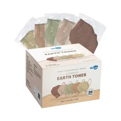 Masks<WeCare Earth Tones Disposable KN95 Fabric Face Masks, One Size, Assorted Colors, 20/Pack (WMN100126)