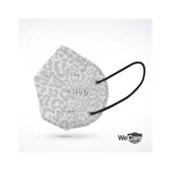 Masks<WeCare Leopard Print Disposable KN95 Fabric Face Masks, One Size, Assorted Colors, 20/Pack, 3 Packs/Carton (TBN203256)