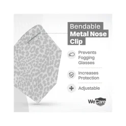 Masks<WeCare Leopard Print Disposable KN95 Fabric Face Masks, One Size, Assorted Colors, 20/Pack, 3 Packs/Carton (TBN203256)