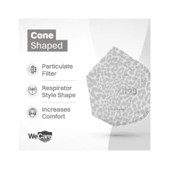 Masks<WeCare Leopard Print Disposable KN95 Fabric Face Masks, One Size, Assorted Colors, 20/Pack, 50 Packs/Carton (TBN203260)