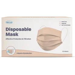 Masks<WeCare 3-ply Disposable Face Mask, Adult, Nude, 50/Box (WMN100023)
