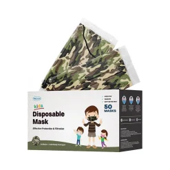 Masks<WeCare 3-ply Disposable Face Mask, Kids, Camo, 50/Box (WMN100028)