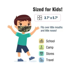 Masks<WeCare 3-ply Disposable Face Mask, Kids, Camo, 50/Box (WMN100028)