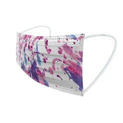 Masks<WeCare 3-ply Disposable Face Masks, Individually Wrapped, Kids, Multicolor, 50/Box (WMN100084)