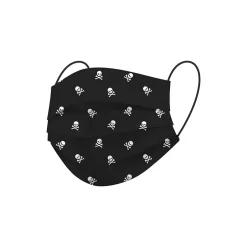 Masks<WeCare 3-ply Disposable Face Mask, Individually Wrapped, Adult, Black Skull Bones, 50/Box (WMN100096)