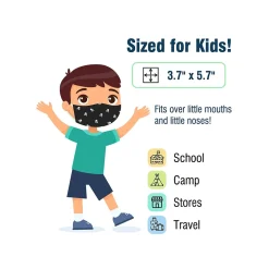 Masks<WeCare 3-ply Disposable Face Mask, Individually Wrapped, Kids, Black Skull Bones, 50/Box (WMN100097)