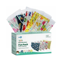 Masks<WeCare 3-ply Disposable Face Masks, Kids, Assorted Party Collection Designs, 50/Box (WMN100089)