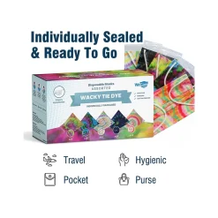 Masks<WeCare 3-ply Disposable Face Mask, Adult, Assorted Wacky Tie-Die Designs, 50/Box (WMN100092)