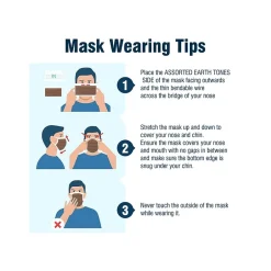 Masks<WeCare 3-ply Disposable Face Masks, Kids, Assorted Earth Tones, 50/Box (WMN100094)