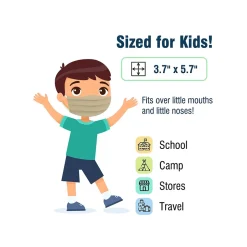 Masks<WeCare 3-ply Disposable Face Masks, Kids, Assorted Earth Tones, 50/Box (WMN100094)