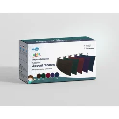 Masks<WeCare 3-ply Disposable Face Mask, Kids, Assorted Jewel Tones, 50/Box (WMN100095)