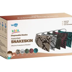 Masks<WeCare 3-ply Disposable Face Masks, Kids, Assorted Snakeskin, 50/Box (WMN100105)