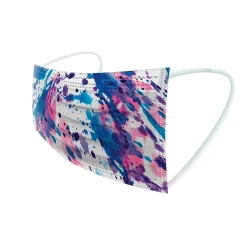 Masks<WeCare 3-ply Disposable Face Masks, Adult, Assorted Watercolor Designs, 50/Pack (WMN100081)