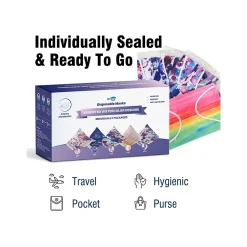 Masks<WeCare 3-ply Disposable Face Masks, Adult, Assorted Watercolor Designs, 50/Pack (WMN100081)