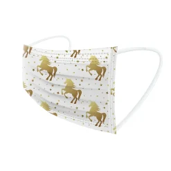 Masks<WeCare 3-ply Disposable Face Masks, Kids, Assorted Unicorn Designs, 50/Box (WMN100117)