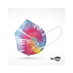 Masks<WeCare Tie Dye Disposable KN95 Fabric Face Masks, One Size, Assorted Colors, 20/Pack, 50 Packs/Carton (TBN203263)