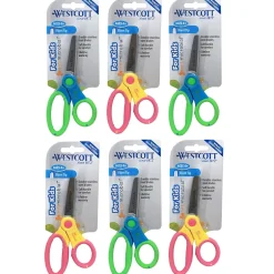 Westcott 5" Kids Stainless Steel Scissors, Blunt Tip, Assorted Colors, 6/Pack (ACM14596-6) Best