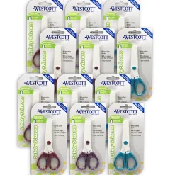 Westcott 5" Plastic Kid's Scissors, Blunt Tip, Assorted Colors, 12/Pack (ACM15315-12) New