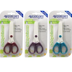 Westcott 5" Plastic Kid's Scissors, Blunt Tip, Assorted Colors, 12/Pack (ACM15315-12) New