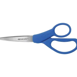 Westcott All Purpose Preferred 8" Stainless Steel Scissors, Pointed Tip, Blue (41218) Outlet