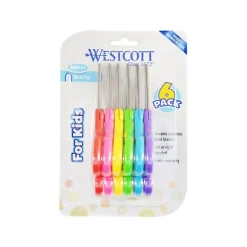 Westcott School 5" Stainless Steel Kid's Scissors, Blunt Tip, Assorted Colors, 6/Pack (16454) Online