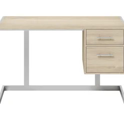 Clearance Peruzzi 48" Writing Desk, Greige Pecan (SPLS-PE48D) Office Desks