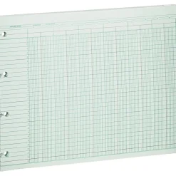 Sale Columnar Sheets, Ledger Paper, Ruled, 30 Lines, 20 Columns, Green Paper, 9 1/4" x 11 7/8", 100/Pk Accounting & Record Journals