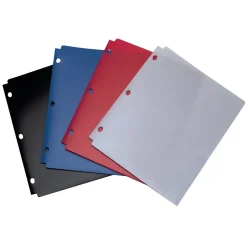 Wilson Jones Snapper 3-Hole Punched 2 Pockets Portfolio Folder, Assorted Colors (ACC40023)