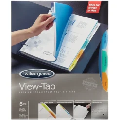 Wilson Jones View-Tab Dividers, 5-Tabs, 8.5" x 11", Assorted Colors, Set (W55565) Discount