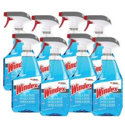 SC Johnson Windex Glass Cleaner with Ammonia-D Trigger Spray, 32 fl Oz., 8/Carton (322338CT)