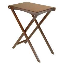 Outlet Folding Butler Tray Table, Antique Walnut (94422) Folding Tables