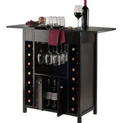 Hot 37"H Yukon Wine Cabinet Espresso (92655) Storage Cabinets