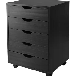Discount Halifax 5-Drawer Storage Cabinet, Black (20519) Storage Cabinets
