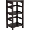 Hot Leo Solid/Composite Wood 2-Tier Narrow Storage Shelf, Espresso Bookcases