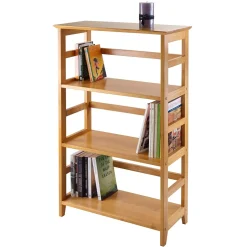 Sale Solid/Composite Wood 3-Tier Studio Bookshelf, Honey (99342) Bookcases
