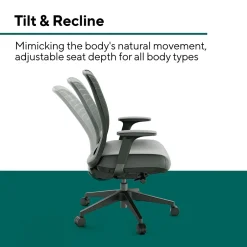 Clearance Workplace2.0 Health™ Bedford Polyurethane/Nylon Task Chair, Black (WP62574) Office Chairs