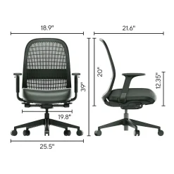 Clearance Workplace2.0 Health™ Bedford Polyurethane/Nylon Task Chair, Black (WP62574) Office Chairs