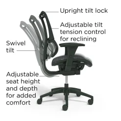 Sale Workplace2.0 Lawton Ergonomic Mesh Swivel Task Chair, Black (UN62655) Office Chairs